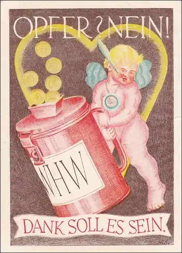 III. Reich: WHW Propaganda Karte 1939 mit Werbestempel Haus der dt. Kunst