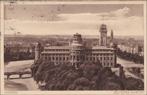 III. Reich: Carte de vue de Munich par avion vers l'Angleterre 1935