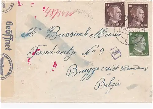 III. Reich: Brief Flugzeugbau Darmstadt nach Belgien mit Zensur 1942