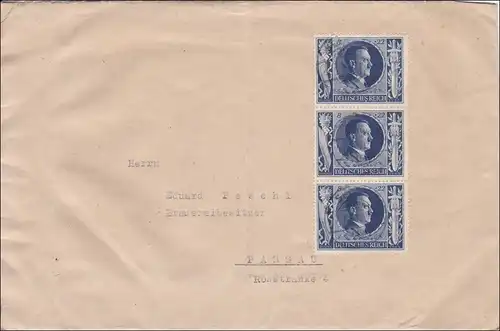 III. Reich: Lettre à Passau, belle MeF