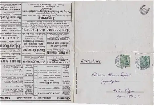 Ganzsache SELTENER Kartenbrief von Dresden 1916, Germania