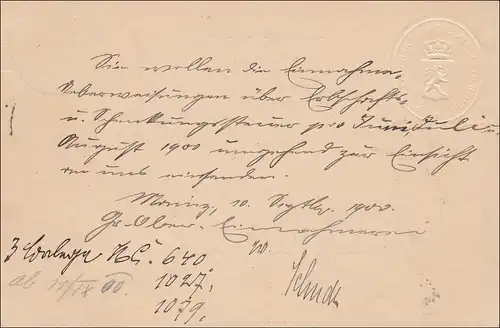 Affaire entière de Mayence à Worms avec cachet du Trésor