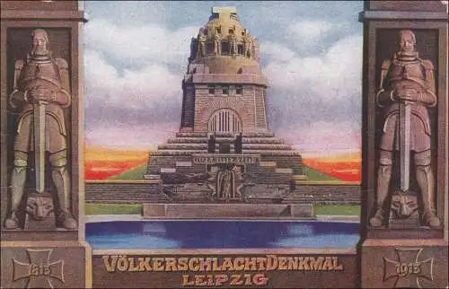 Ganzsache Völkerschlachtdenkmal Leipzig 1913 Germania, Werbestempel - Zwickau