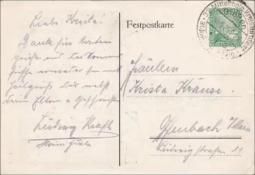 Affaire entière Mitteldeutsche Kreisturnfest Giessen 1925 avec le cachet spécial