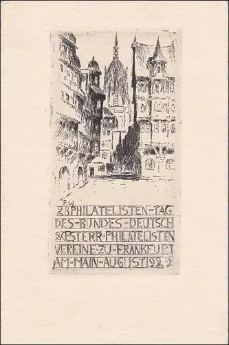 Ganzsache: 28. Philatelistentag Frankfurt 1922 mit Sonderstempel