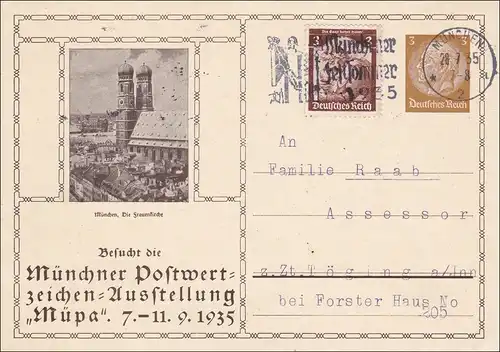 Tout ce qui est arrivé: Munich Poste de valeur Exposition Müpa 1935 après Töging am Inn