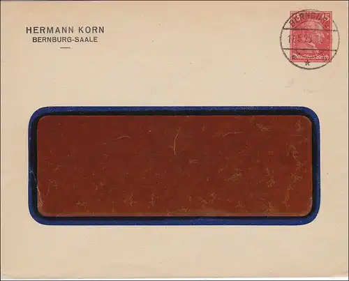 Enveloppe complète: Bernburg Saale 1929
