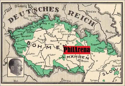 Propaganda Karte: 1.10.38 Breitenbach - Böhmen und Mähren Karte