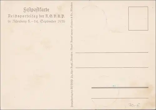 Proganda Carte: Journée du Parti Reich 1936 Nuremberg