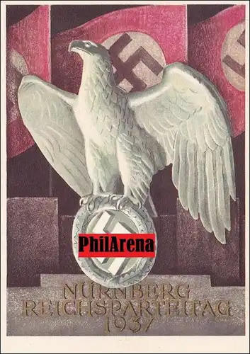 Propaganda Karte: Reichsparteitag Nürnberg 1937 mit Sonderstempel