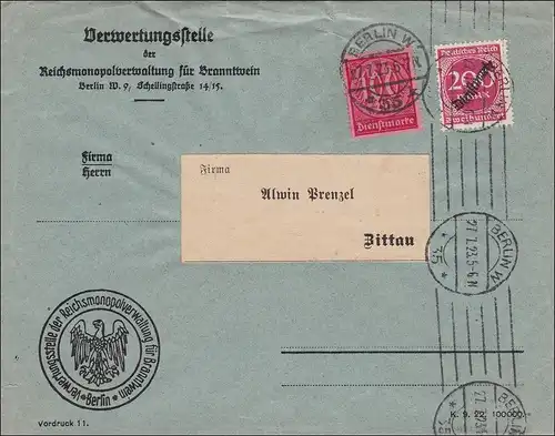 DR: Service: Reichsmonopolstelle Wassersatz apr. Zittau 1923 - Inflation
