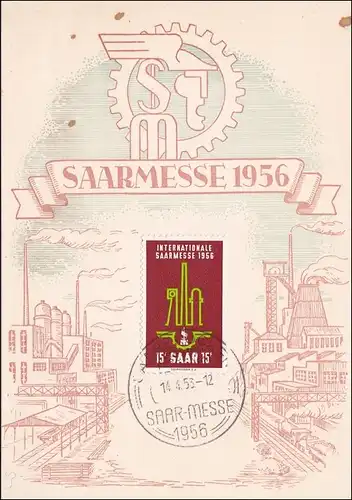 Ansichtskarte zur Saarmesse 1956