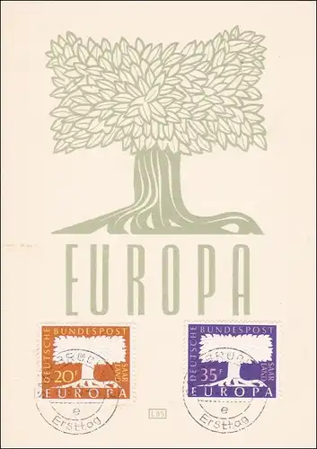 Saar: Europa Briefmarken Saarland 1957 - Ersttag