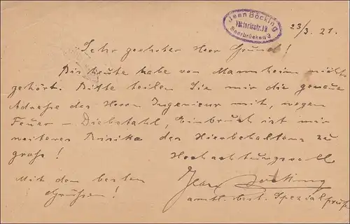 Sarre: 1921 Toute l'affaire Germania de Sarrebruck à Völklingen