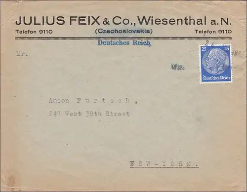 B&M: Brief von Wiesenthal nach New York