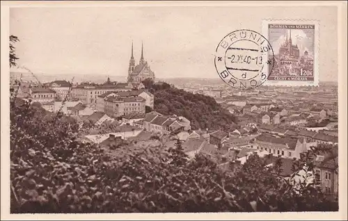 B&M: Carte de vue Brno 1940, carte maximale