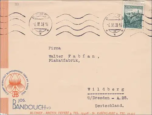 B&M:Lettre de Prague à Wildberg 1938