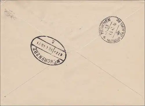 Generalgouvernement (GG):  Einschreibe Doppelbrief von Krakau nach München 1940