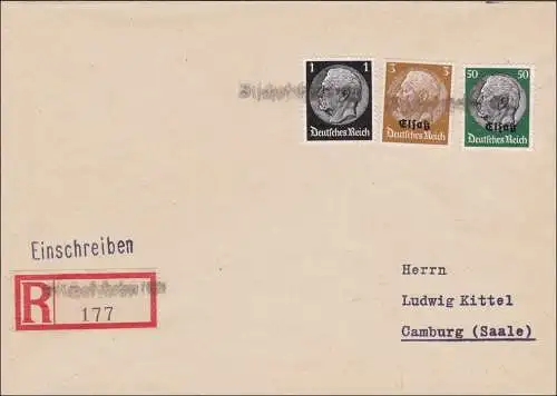 Elsass1940: Einschreiben Bischofsheim nach Camburg 1940