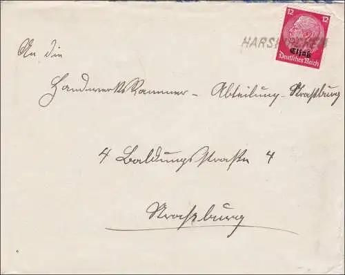 Alsace: Lettre d'Harkirchen 1940