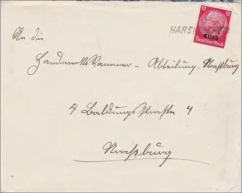 Elsass: Brief von Harkirchen 1940