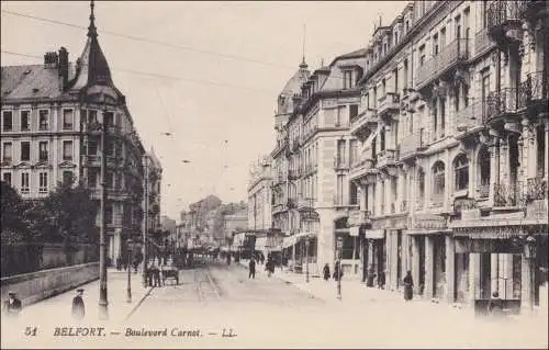 Elsass: Ansichtskarte Belfort/Illfort nach Freiburg 1940