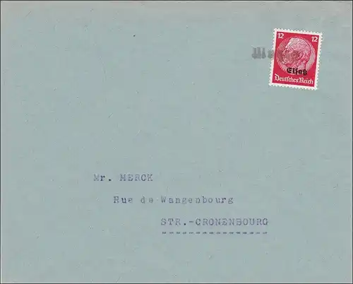 Elsass: Brief nach Cronenbourg 1940