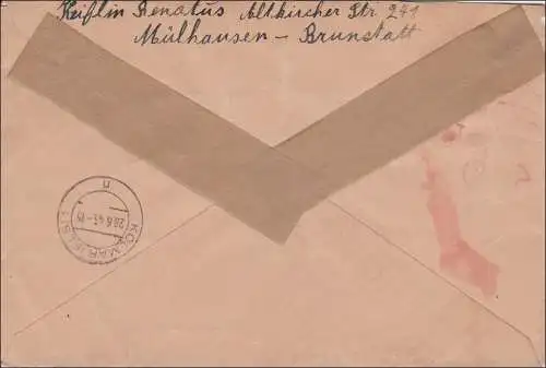 Alsace: Enregistré par Mühlhausen à Kolmar en 1943