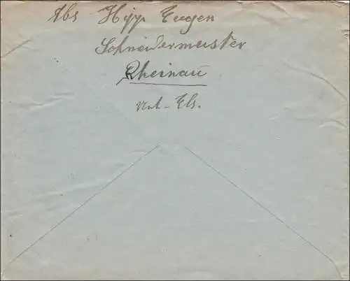 Alsace: Lettre de Rheinau 1940 à Strasbourg - Chambre de commerce