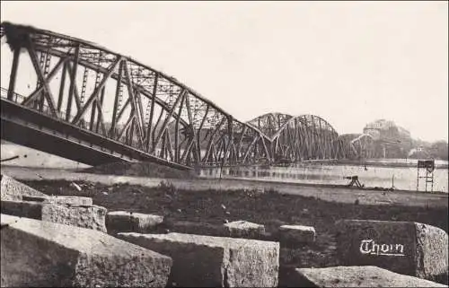 Thorn, Ansichtskarte 1942 , zerstörte Brücke