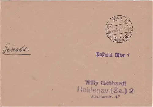 Chose postale Vienne: Exposition: Kampuch pour Vienne 1941, timbre spécial