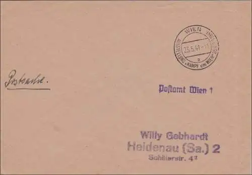 Postsache Wien: Ausstellung: Kampf um Wien 1941, Sonderstempel