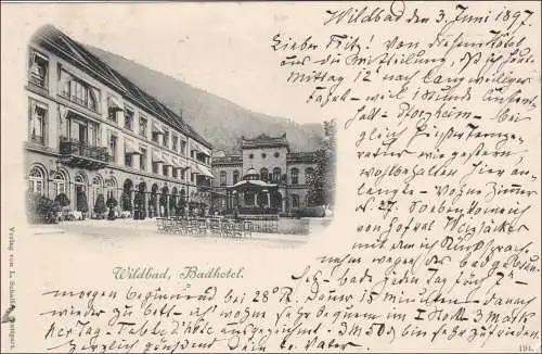 Ansichtskarte AK: Wildbad/Badhotel 1897