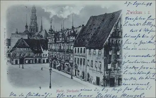 Ansichtskarte AK: Zwickau i.S.  1898