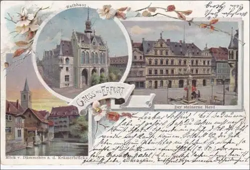 Ansichtskarte AK: Gruss aus Erfurt  1899 nach Oberwiesenthal