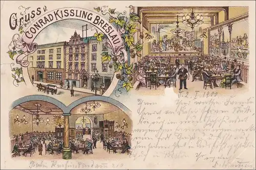 Ansichtskarte AK: Gruss von Conrad Kissling Breslau    1900