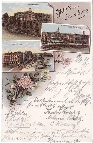 Carte de vue 1898 AK: Gruss de Hambourg