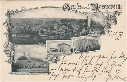 Carte AK: Gruss de Rosswein 1899