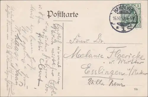 Carte AK: Hambourg, Bierhaus en anglais 1910