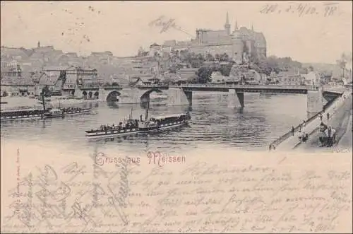 Ansichtskarte AK: Gruss aus Meissen 1898, Schiff