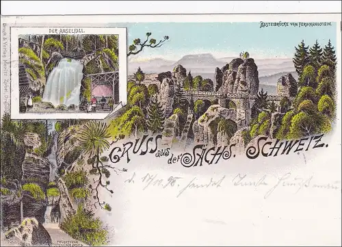 Ansichtskarte AK: Gruss aus der sächs. Schweiz 1898