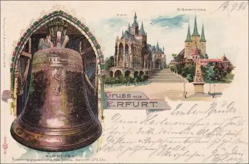 Ansichtskarte AK: Gruss aus Erfurt 1898, Glocke