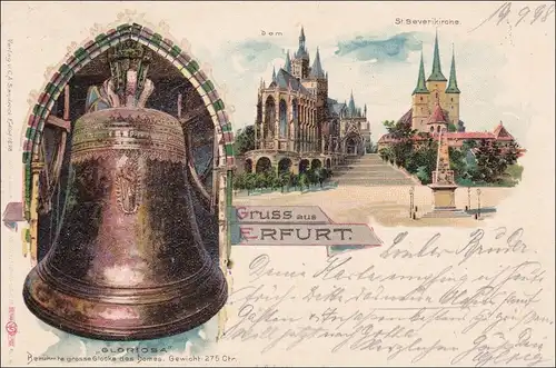 Carte AK: Gris de Erfurt 1898, Cloche