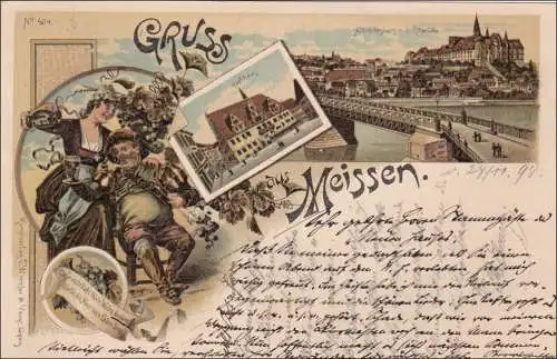 Carte AK: Grass de Meissen 1898