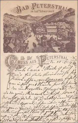 Carte AK: Bad Petersthal Schwarzwald, Gruss de ..., 1896