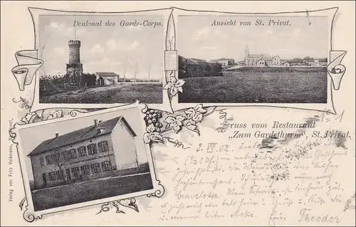 Carte AK: Gracieux du restaurant St. Privé 1902