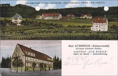 Ansichtskarte AK: Bad Dürrheim/Schwarzwald Gasthof Rössle 1928