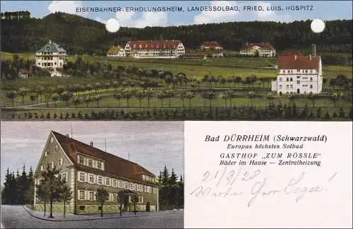 Carte AK: Bad Dürrheim/Nwarzwald Gasthof Rössle 1928