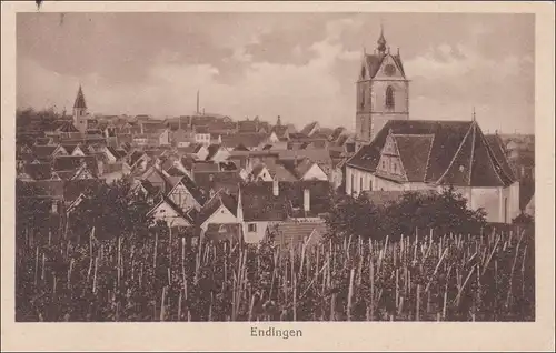 Ansichtskarte AK: Endingen, Zugstempel Frankfurt -Basel 1920