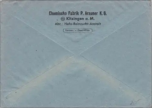 Frais payés: Kitzingen/Main 1942 envoi de lots de courrier à Veckerhagen/Weserbergland